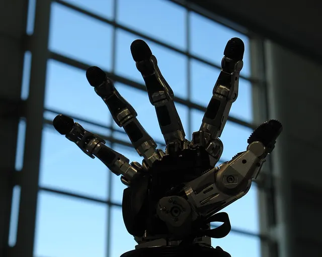 An anthropomorphic five-fingered robotic hand, the Schunk SVH model.