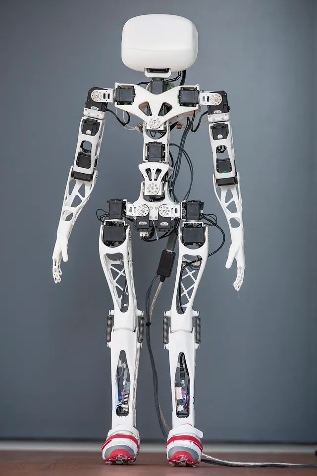 The open-source, 3D-printed humanoid robot Poppy, standing