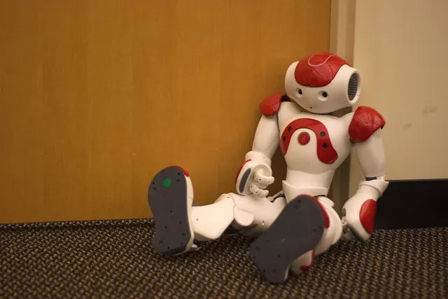 A NAO humanoid robot in a robotics laboratory at Georgia Tech